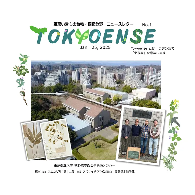 東京いきもの台帳・植物分野 ニュースレター No.1の表紙